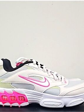 Nike Women's White Athletic Sneakers with Pink Accents